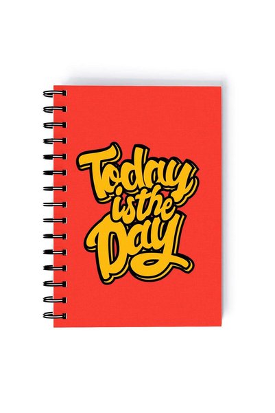 Generic Today Is The Day Quote Rectangle Spiral A5 Notebook Multicolour