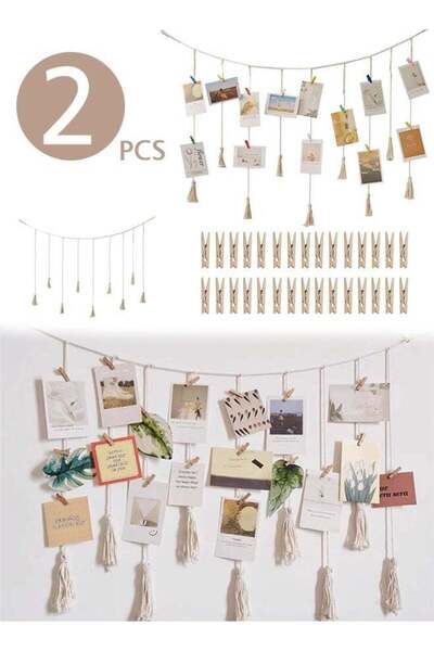 Generic 2PCS Photo Hanging Rope for Hanging Photos, Notes, Postcard, Artworks...