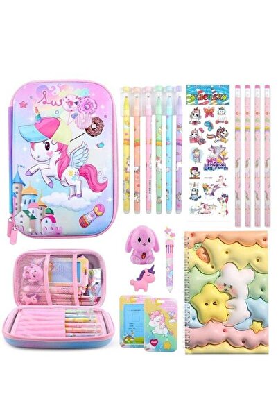 Generic Unicorn Pencil Case, Cute Stationary Set for Girls, 3D EVA School Lar...