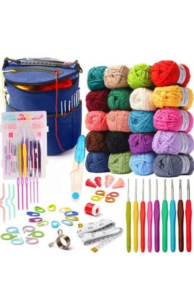 Generic 68-piece Crochet Kit for Beginners, with TPR soft handle aluminum cro...