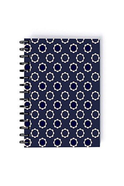 Generic Spiral A5 Notebook Pattern Motifs Arabic Design Blue