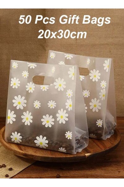 Generic 50 Pieces Reusable Transparent Bags For Gifts And Distributions Decor...