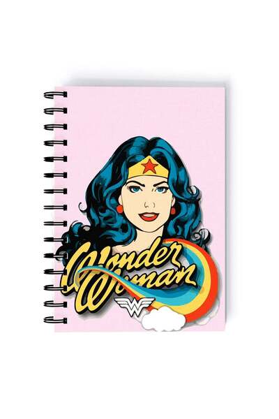 Generic Spiral A5 Notebook Wonder Woman Retro Logo Themyscira Super Woman