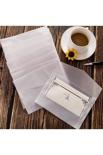 Generic 50 Pack Translucent White Envelopes for Invitations, 12.5x17.5cm Wind...