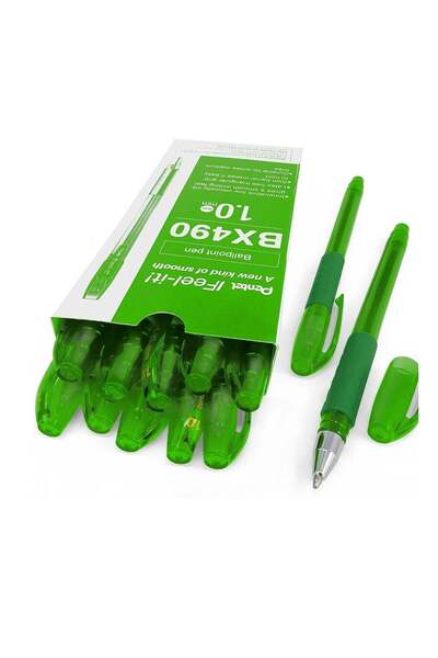 Generic 12-Piece Ifeel-It Ballpoint Pen 1.0mm Tip Green Ink