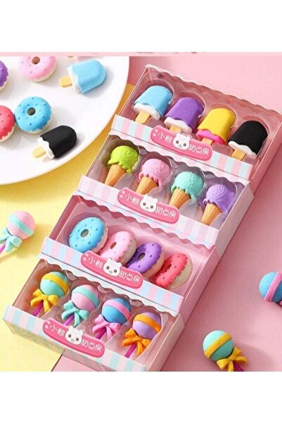 Generic 16 Pcs Cute 3D Food Erasers for Kids - Mini Ice Cream and Donut Take ...