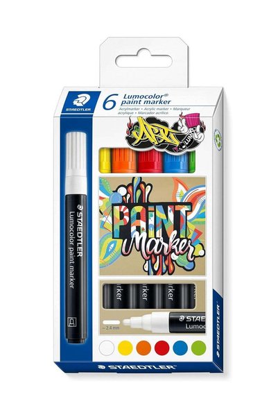 Generic 6-Piece Lumocolor Paint Marker Set Multicolour
