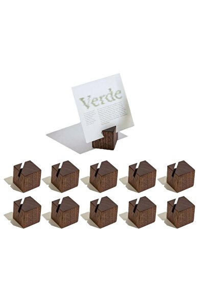 Generic Black Walnut Wooden Card Holder Stand, 3cm Cube, Set of 10, with 1mm ...