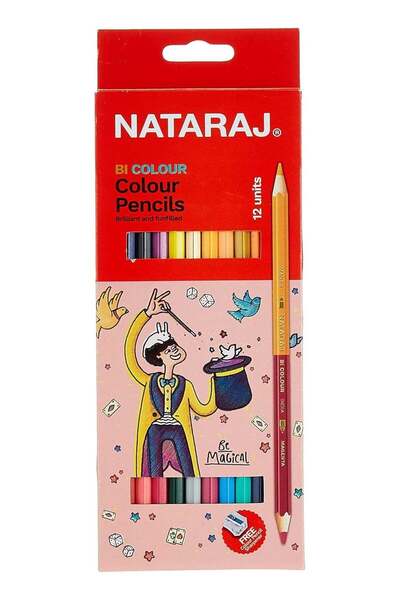 Generic Nataraj Bi- Hex Colour Pencils 12-Pieces