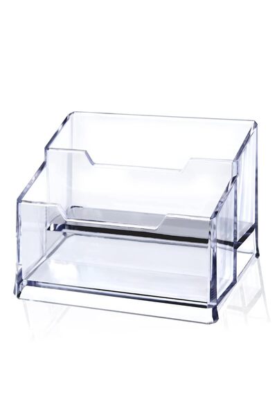 Generic HASTHIP® Clear Acrylic 2-Tier Business Card Holder Stand Premium Tran...