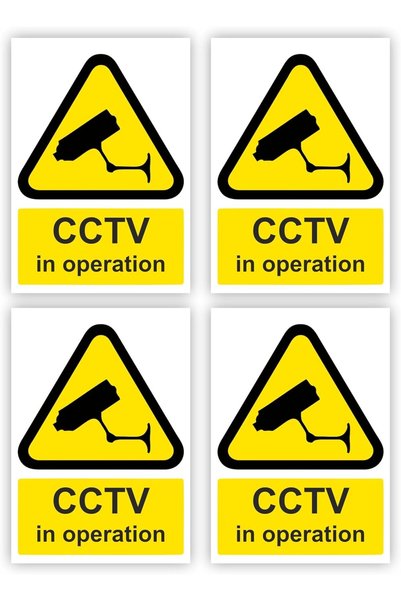 Generic 4-Pack "CCTV In Operation" Self Adhesive Signs / 7x10cm Each (Pack of...
