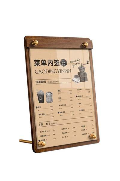 Generic Acrylic Display Board Walnut Certificate Holder for Desktop Advertise...