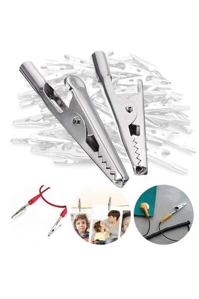 Generic 100 Metal Alligator Clips 2 Inch Crocodile Clips for Laboratory Testi...