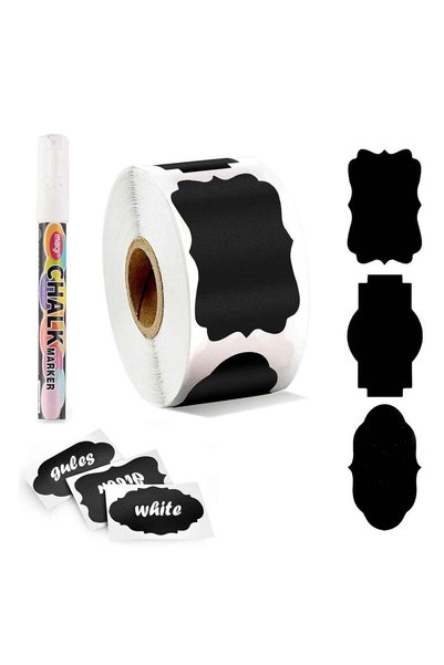 Generic 300 Chalkboard Labels & White Marker, Pantry and Storage Stickers for...
