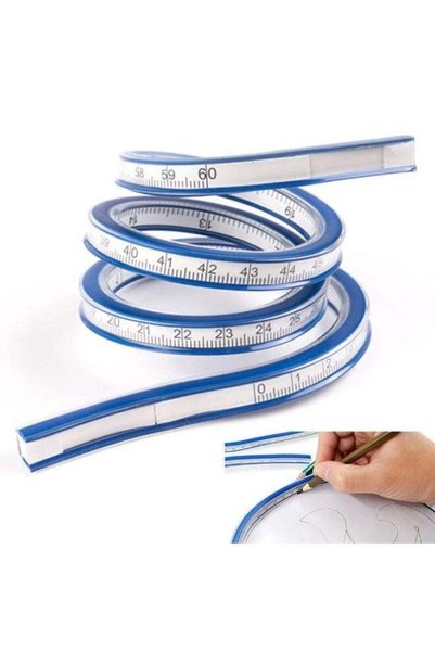 Generic Flexible Curve Ruler Woodworking, Plastic Measure Tool for Drafting E...