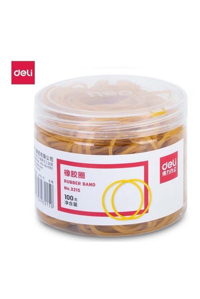 Generic Deli 3215 Rubber Band – Approx. 70 mm (½‑Length), Beige, 100 g Tube