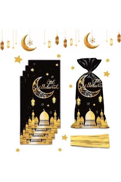 Generic 50 PCS Ramadan Cellophane Treat Bags, Eid Mubarak Candy Bags Plastic ...