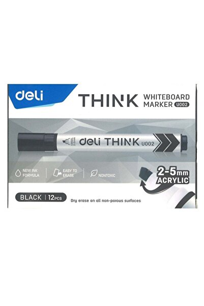 Generic 12-Piece Dry Erase White Board Marker Chisel Tip Black Ink