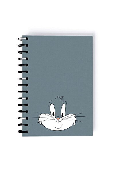 Generic Spiral A5 Notebook Bugs Bunny Looney Tunes Face Pattern 90s Cartoon G...