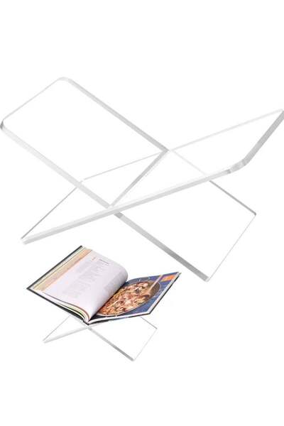 Generic Transparent Clear Acrylic Book Holder 2 Piece Reading Stand for Open ...