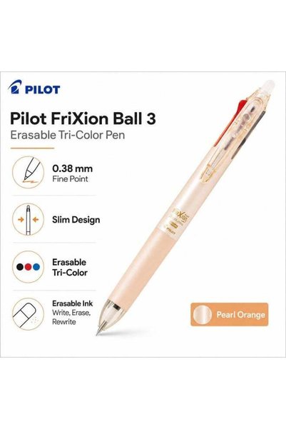 Generic PILOT FriXion Ball 3 Slim Erasable Tri-Colour Pen LKFBS60UFPO, 0.38 m...