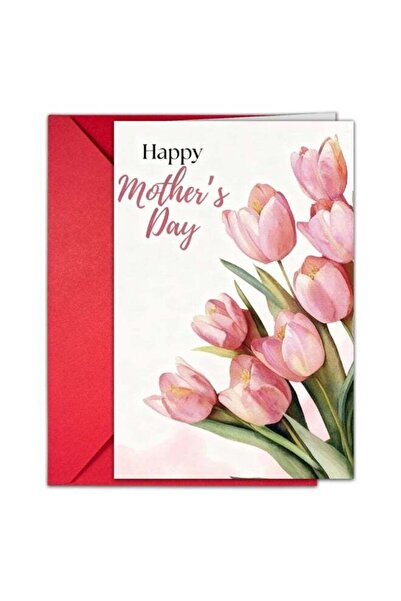 Generic Watercolor Tulip Mother’s Day Card - Elegant Floral Design Blank Gree...