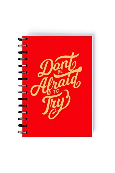 Generic Don’t Be Afraid Quote Rectangle Spiral A5 Notebook Red/Sandal