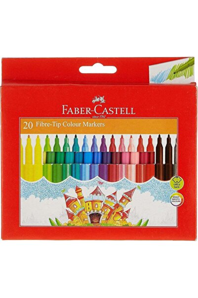 Generic Faber-Castell 20 Colour Fibre-Tip Colour Markers in Wallet