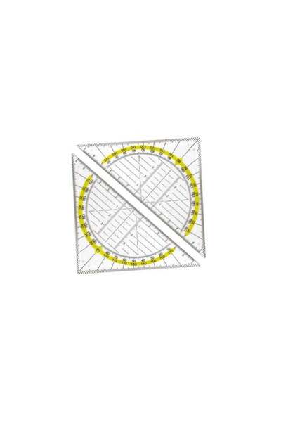 Generic 2-Piece Transparent Plastic Geometry Drawing Triangle Set, 14 cm Draf...