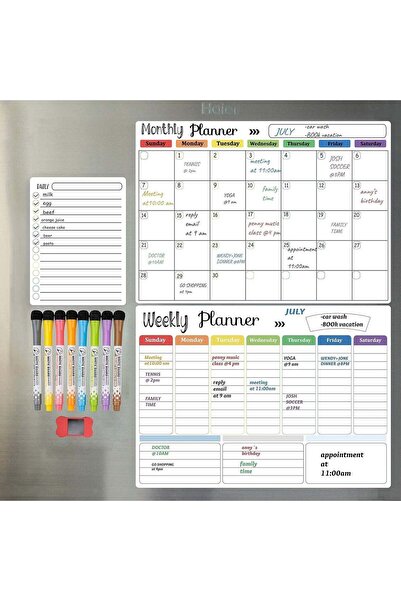 Generic ARS Magnetic Dry Erase Calendar Whiteboard Set (1-pack/3-pack) For Re...