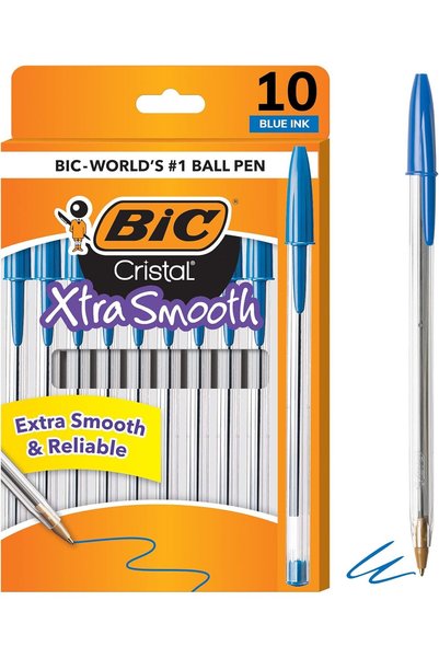 Generic BIC Cristal Xtra Smooth Ball Pen, Medium Point (1.0 mm), Blue, 10-Count