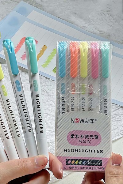 Generic Double Ended Highlighter Set, Chisel and Bullet Tips, Assorted Ink Co...