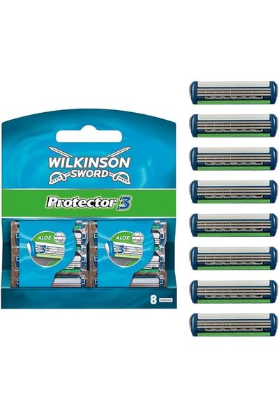 Wilkinson Sword شفرات حلاقة بروتيكتور 3 للرجال - عبوة تحتوي على 8 شفرات