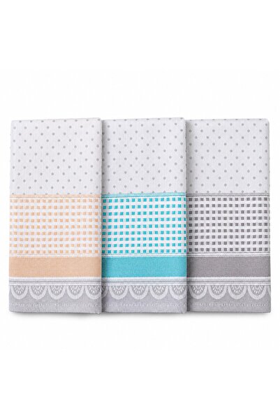 NATERIS Set of 3 ZEPHYR kitchen towels, 50 x 70 cm, Cotton, dots and checks, ...