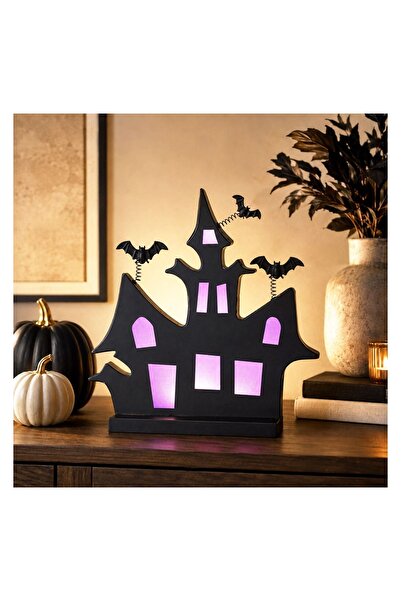 OEM Casa Decorativa de Halloween cu Lilieci si LED 30x10x32 cm – decor lumino...