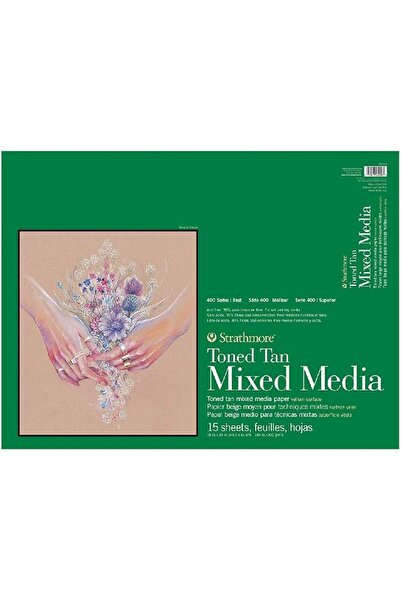 Strathmore PACON 462-206 400 Series Toned Tan Mixed Media Pad, 6"x8" Glue Bou...