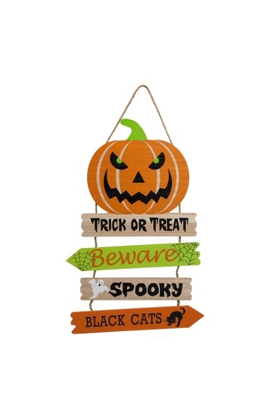 OEM Decorațiune din Lemn Suspendabila Dovleac cu Placi de Halloween 29x0.5x44...