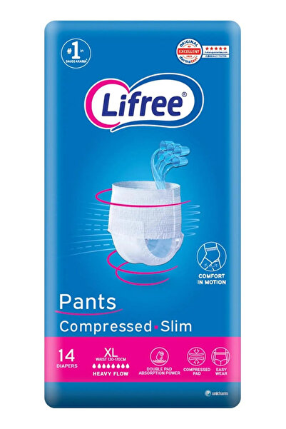 Lifree Slim Adult Diaper Pants, XL Size, Jumbo Pack, 14 Pieces