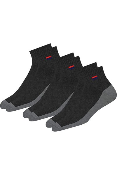 GENERAL NAVYSPORT Men's Ankle Solid Cotton Cushion Comfort Quarter Socks, Pac...