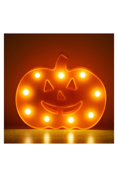 OEM Dovleac Decorativ Portocaliu cu 9 Becuri LED de Halloween 24.5x3x21 cm – ...