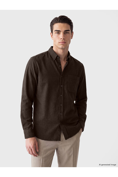 LC Waikiki Lcwaikiki Classic Brown Gabardine Plain Standard & Regular Men's S...