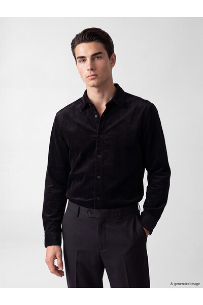 LC Waikiki Nevavm Black Standard & Regular Men's Shirt Jacket with a Difference