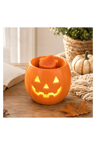 OEM Suport Ceramic Portocaliu Halloween Dovleac cu 1 Ceara Dovleac Wax Melt –...
