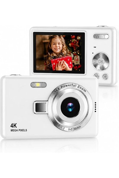 Favarey كاميرا رقمية، كاميرا للأطفال بدقة FHD 1080P مع تكبير 16X، مضادة للاهت...