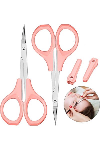 ASKIND مقصات حرفية منحنية (عبوة من قطعتين)، مقصات صغيرة 4 بوصة، مقصات حواجب ت...