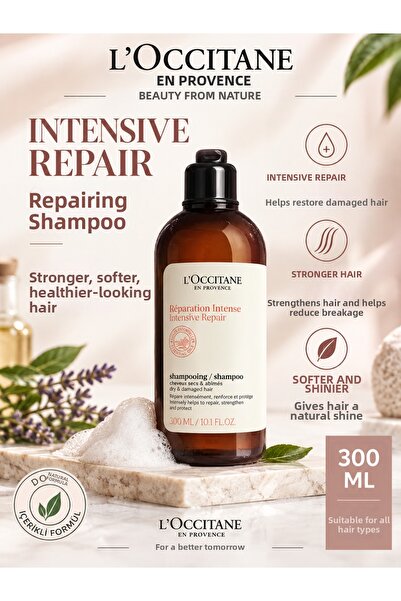 L'Occitane Intensive Repair 300 ml – Special Repairing and Nourishing Shampoo...