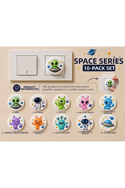 TRİMENT3D Alien Series 10-Outlet Socket Safety Cover Socket Coverer