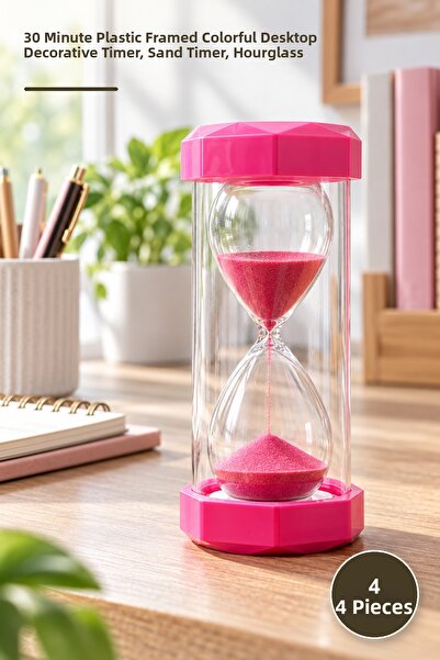 Yenilig 4 bucăți clepsidre – Temporizator decorativ de birou colorat, cu ramă...