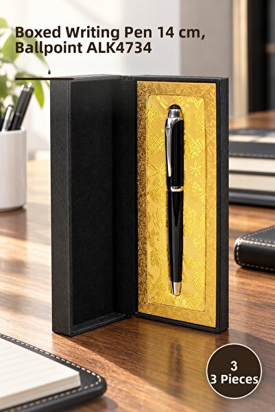 Yenilig 3 Pieces Ballpoint Pens – Boxed Writing Pens 14 Cm, Pen Ballpoint Alk...