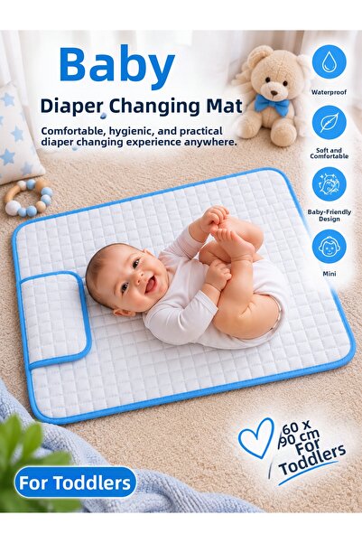 BİVA Soft Baby Changing Mat 60X90 cm with Fixed Cushion, Liquid-Proof Newborn...